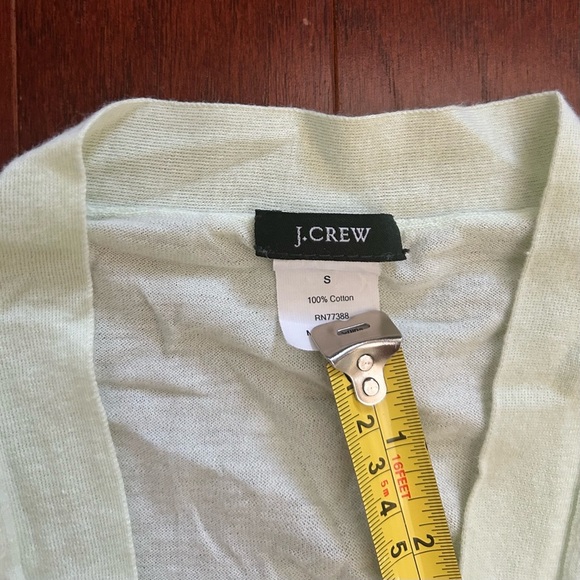 J. Crew women’s small 100% cotton long sleeve button down cardigan pale green - Picture 3 of 7